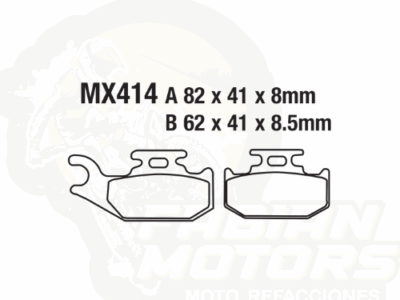 BALATAS DISCO MX2 MX-F101 SBP (414) P/ KING QUAD 400-750 '08-'09 DEL. DER.
