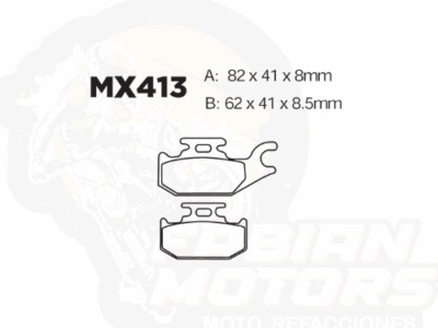 BALATAS DISCO MX2 MX-F102 SBP (413) P/ KING QUAD 400-750 '08-'09 DEL. IZQ.