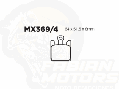 BALATAS DISCO MX2 MX-F115 SBP (369/4) P/ GSXR-1000 '03 DEL., P ZX6R/RR '06 DEL.