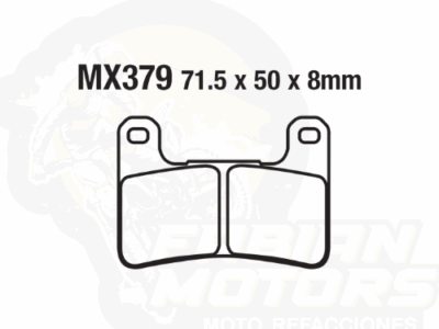 BALATAS DISCO MX2 MX-F119 SNT (379) P/ GSXR-1000 '07 DEL., P/ GSXR-600 '07 DEL.