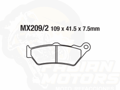 BALATAS DISCO MX2 MX-F126 SNT (209/2) P/ F650ST '93-'03, P/ F650GS DAKARGS '99-'06
