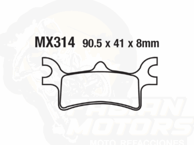 BALATAS DISCO MX2 MX-F130 SBP (314) P/ SPORTSMAN-700 '02-'05 TRAS.