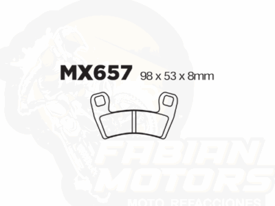 BALATAS DISCO MX2 MX-F159 SNT (657) P/ RZR 900 DEL. '15-'20, P/ RZR-S 900 DEL. '15-'20