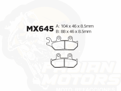 BALATAS DISCO MX2 MX-F176 SNT (645) P/ COMANDER MAX 1000 '14 DEL. DER., P/ MAVERIK MAX/XRS/DPS 1000 STD '14 DEL. DER.