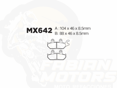 BALATAS DISCO MX2 MX-F176B SNT (642) P/ COMANDER MAX 1000 '14 DEL. IZQ., P/ MAVERIK MAX/XRS/DPS 1000 STD '14 DEL. IZQ.