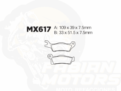 BALATAS DISCO MX2 MX-F179 SBP (617) P/ OUTLANDER 800 '12, P/ OUTLANDER 800 '12 DEL. IZQ.