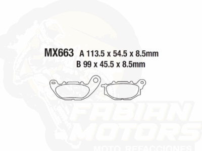 BALATAS DISCO MX2 MX-F219 SNT (663) P/ R3 '15-'21 DEL.