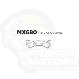 BALATAS DISCO MX2 MX-F247 SBP (680) P/ RZR XP TURBO '16 DEL. P/ RZR XP4 TURBO '16 DEL.