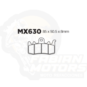 BALATAS DISCO MX2 MX-F250 SNT (630) P/ GS 1200R '13-'15 DEL., P/ 1200 R RT '14-'15, P/ F800R '15 DEL., P/ MONSTER 821 '15