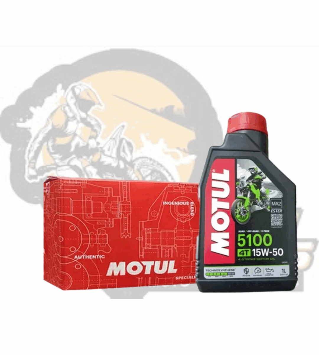 ACEITE MOTUL 15W50 4 TIEMPOS 5100 1 LT SEMISINTETICO (CAJA CON 12 PIEZAS)
