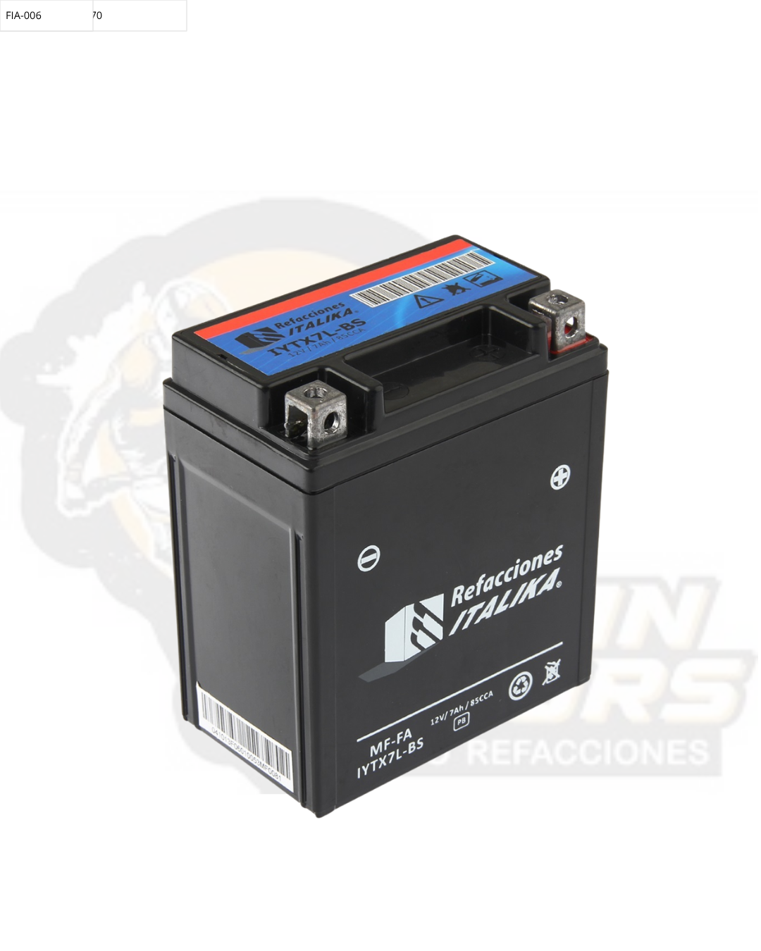 F06010053 BATERIA ITALIKA MF-FA IYTX7L-BS