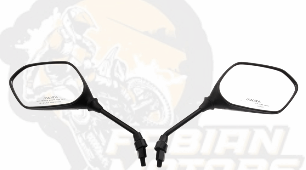 F10010198 JUEGO ESPEJOS ITALIKA CON LOGO Y LEYENDA