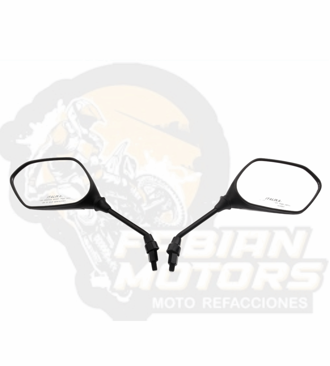 F10010198 JUEGO ESPEJOS ITALIKA CON LOGO Y LEYENDA