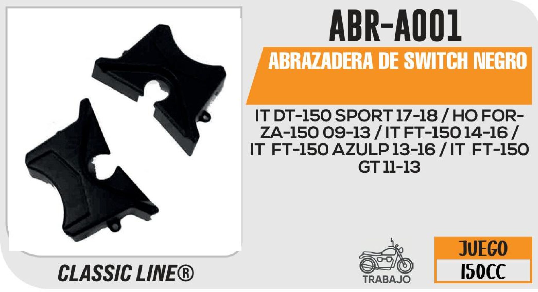 POWER - ABRAZADERA DE SWITCH NEGRO / ABR-A001