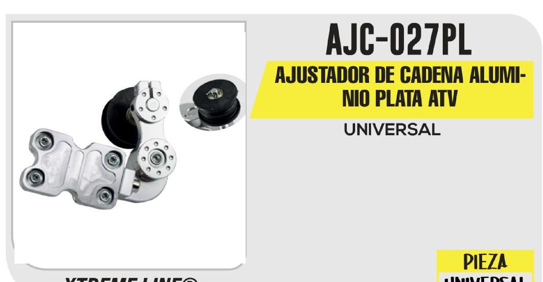 VIVATUMOTO - AJUSTADOR DE CADENA ALUMINIO PLATA ATV / AJC-027PL