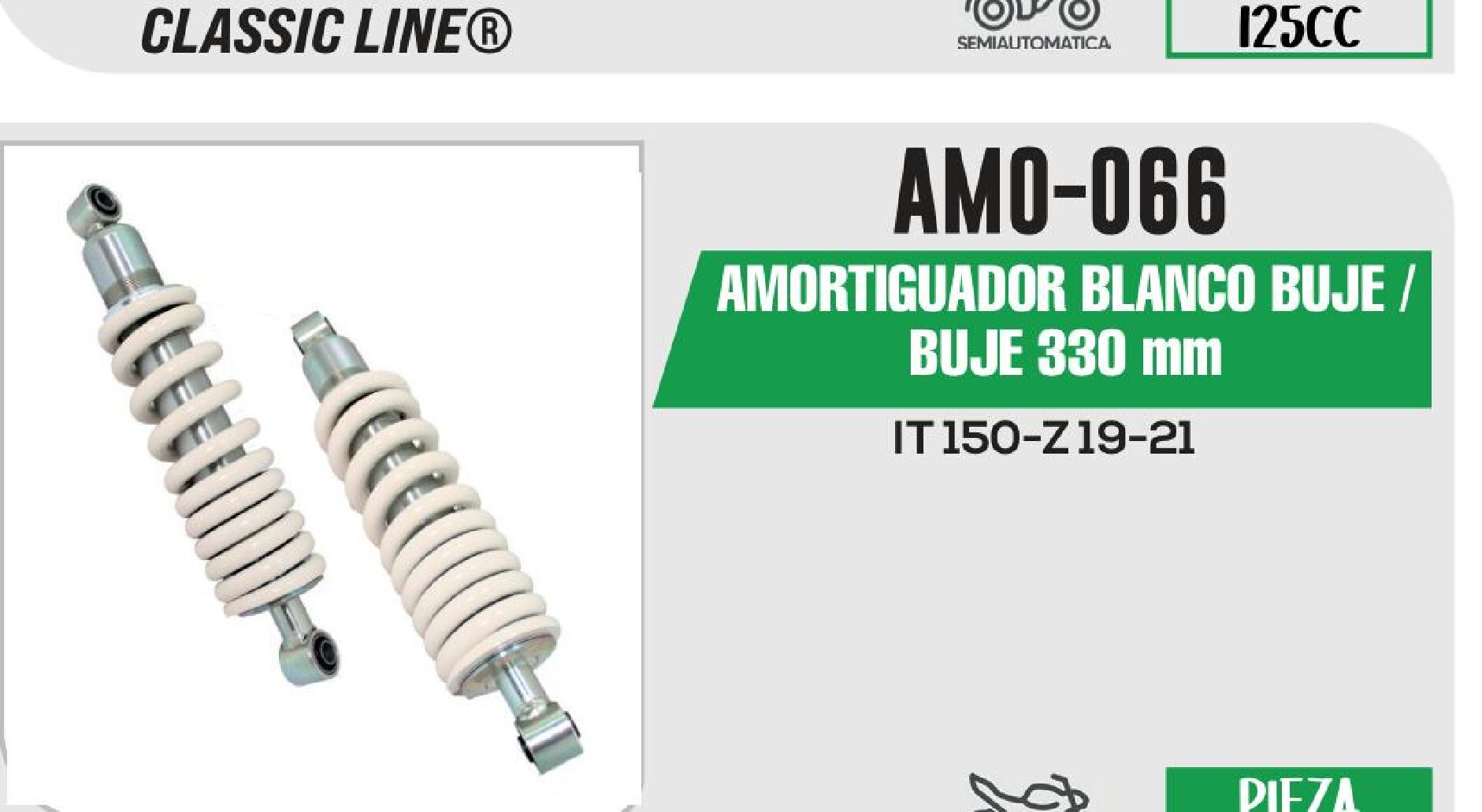 AMORTIGUADOR BLANCO BUJE / BUJE 330 mm / AMO-066