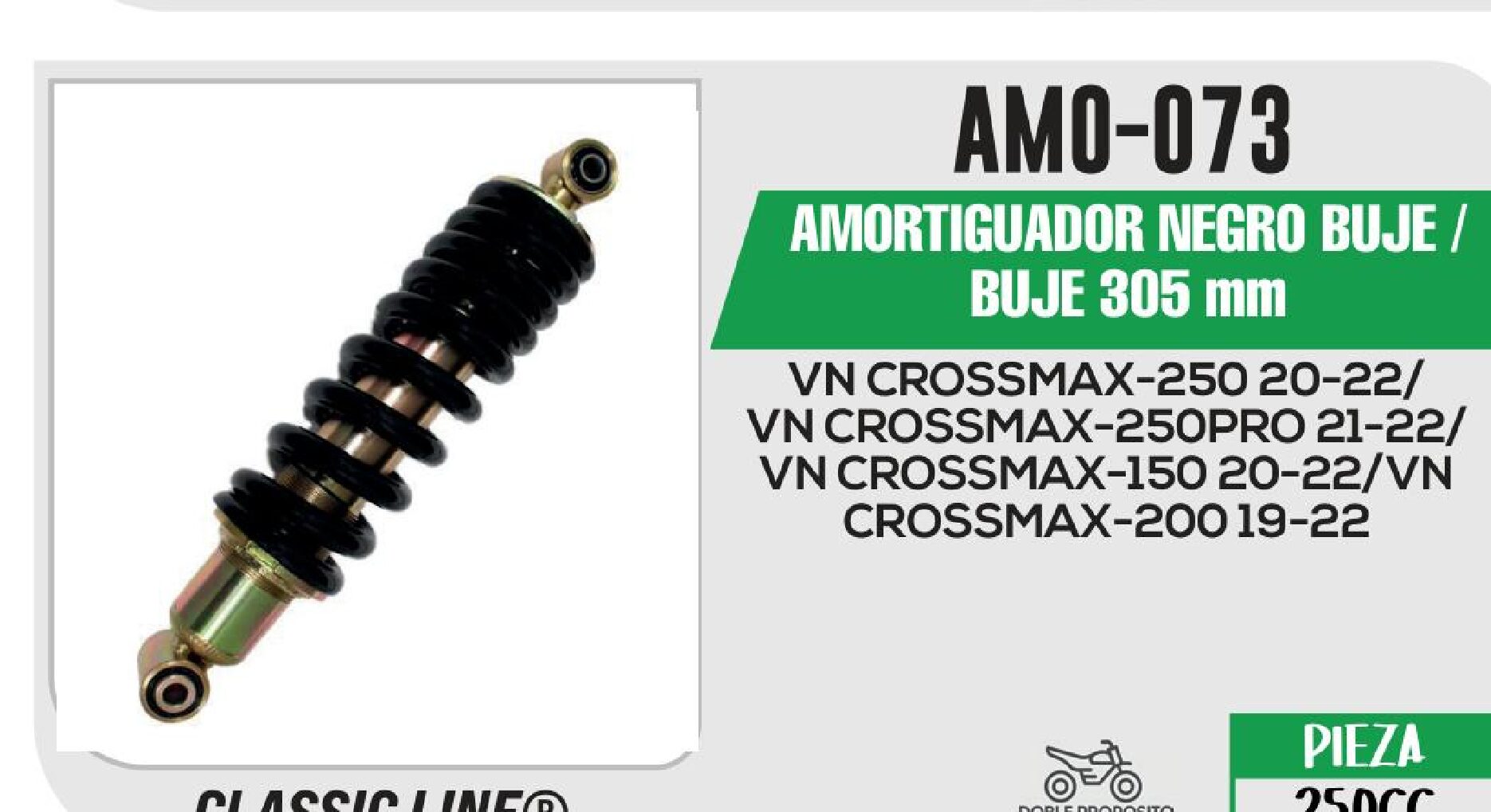 AMORTIGUADOR NEGRO BUJE / BUJE 350mm / AMO-073