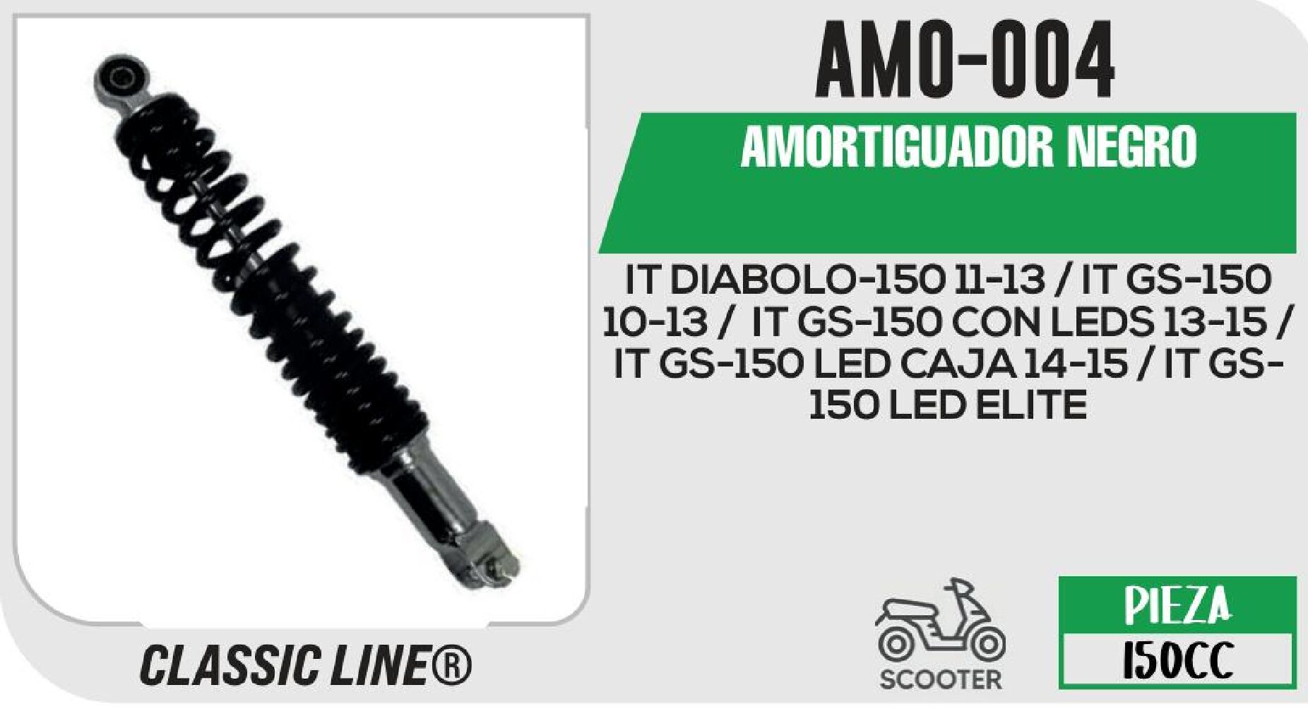 AMORTIGUADOR NEGRO / AMO-004