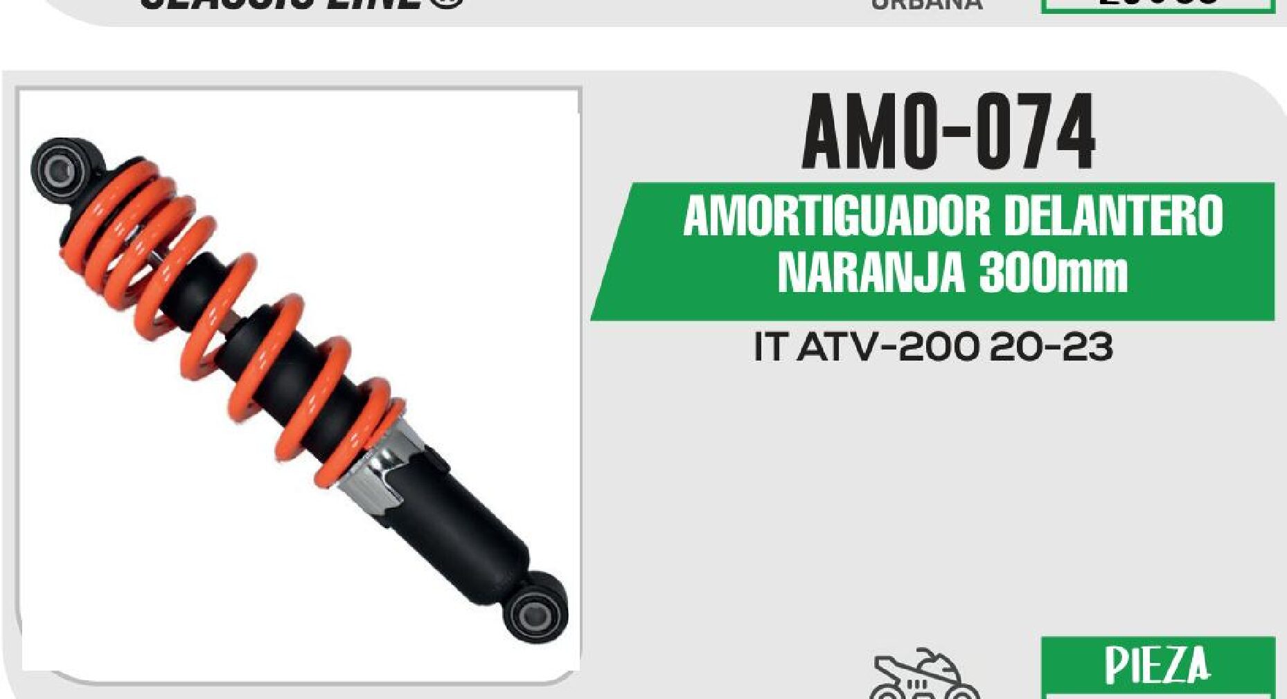 AMORTIGUADOR DELANTERO NARANJA 300mm / AMO-074