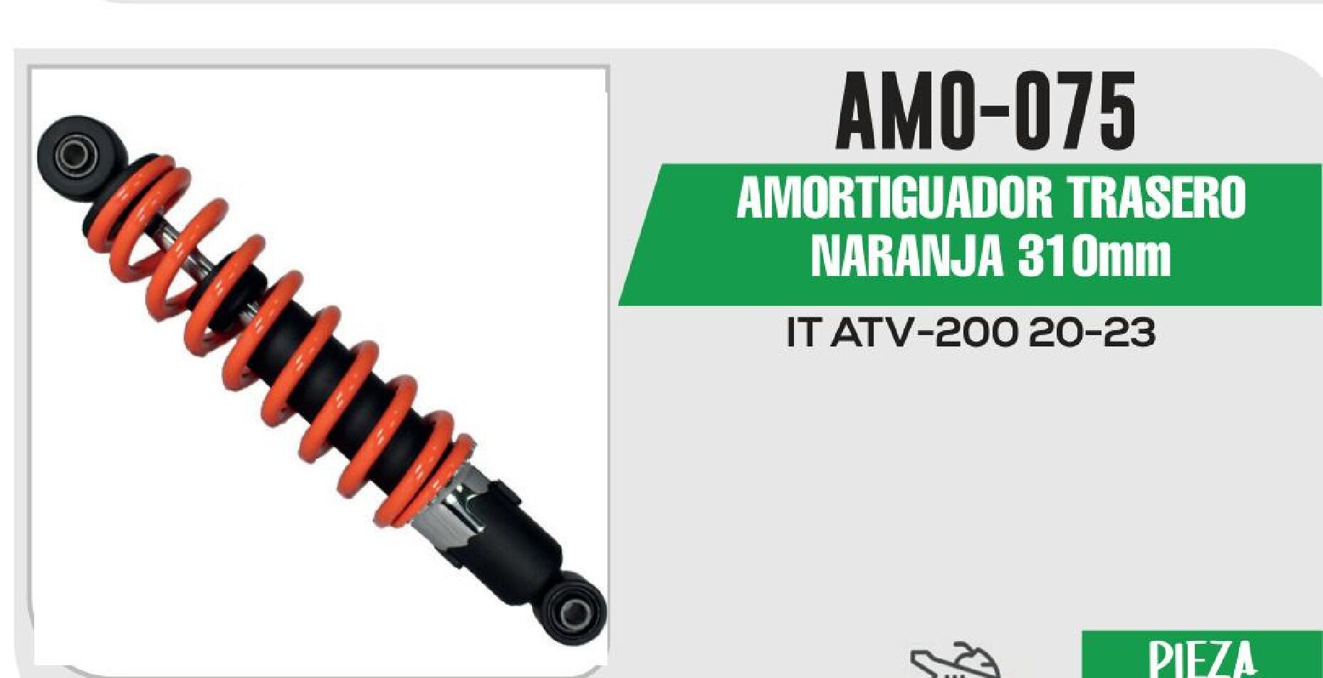 AMORTIGUADOR TRASERO NARANJA 310mm / AMO-075