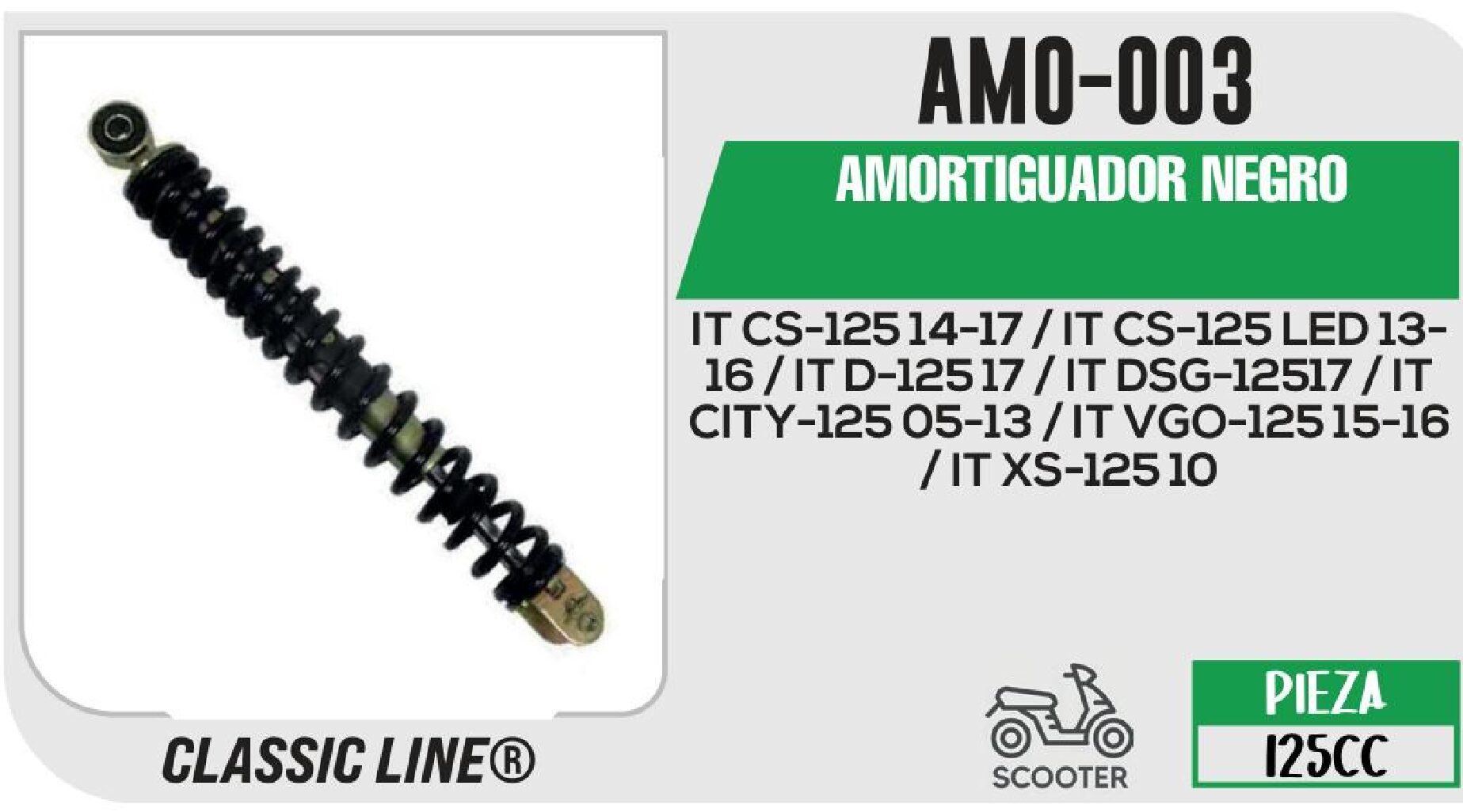 AMORTIGUADOR NEGRO / AMO-003