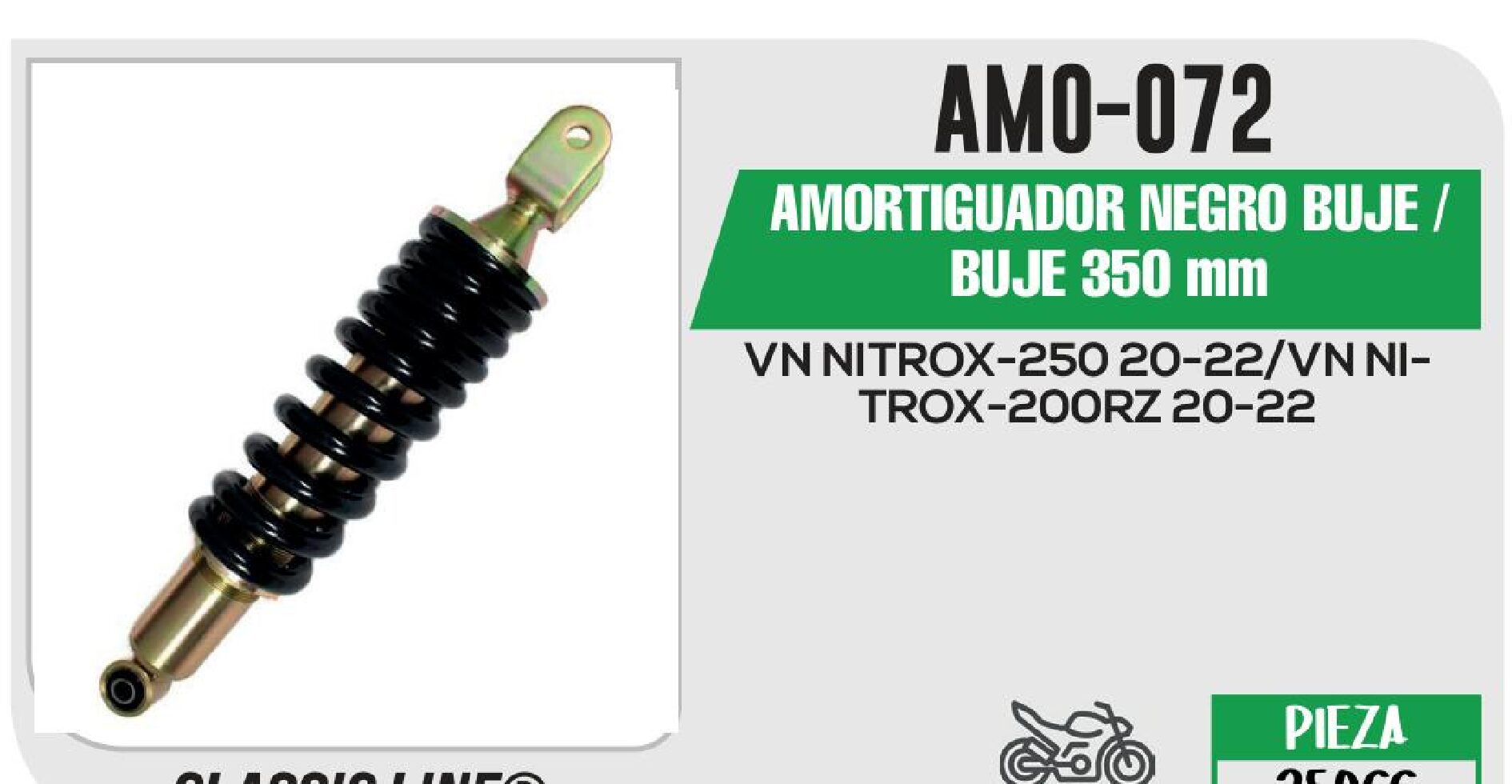 AMORTIGUADOR NEGRO BUJE / BUJE 350 mm / AMO-072