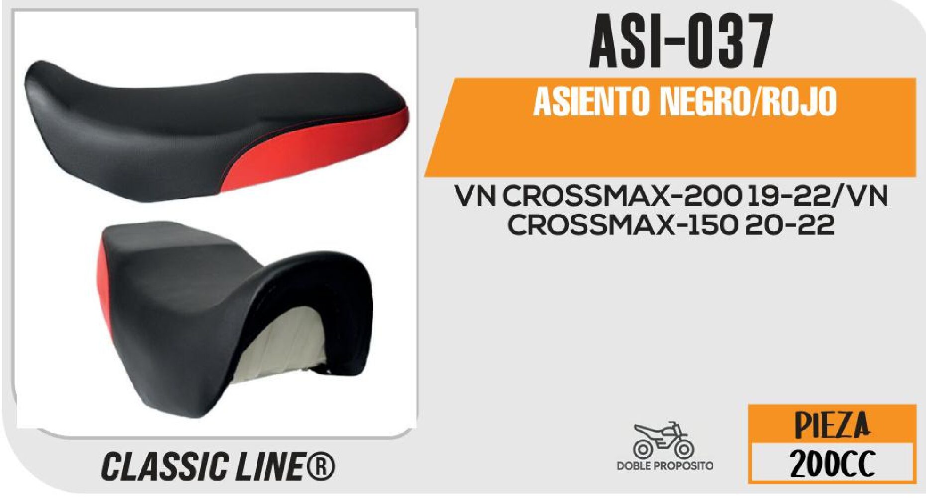 ASIENTO NERGO/ROJO / ASI-037