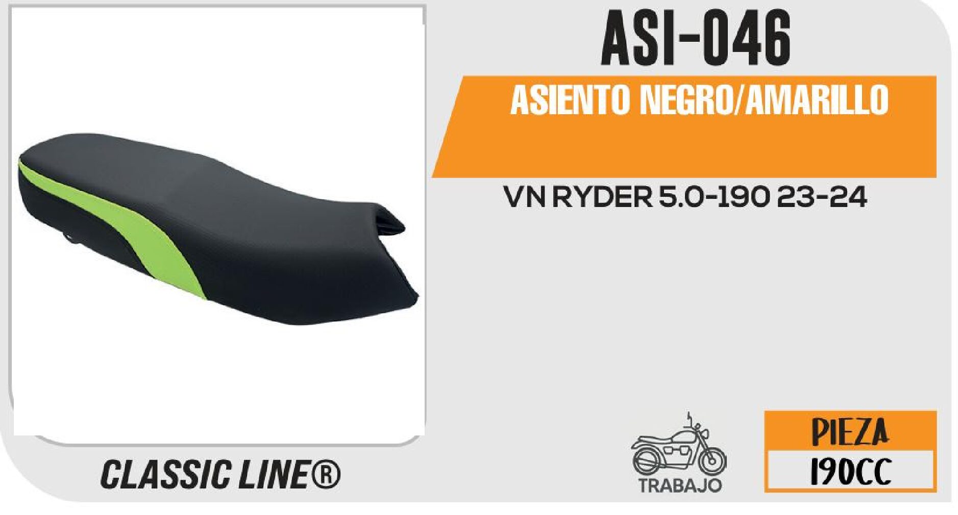 ASIENTO NEGRO/AMARILLO / ASI-046