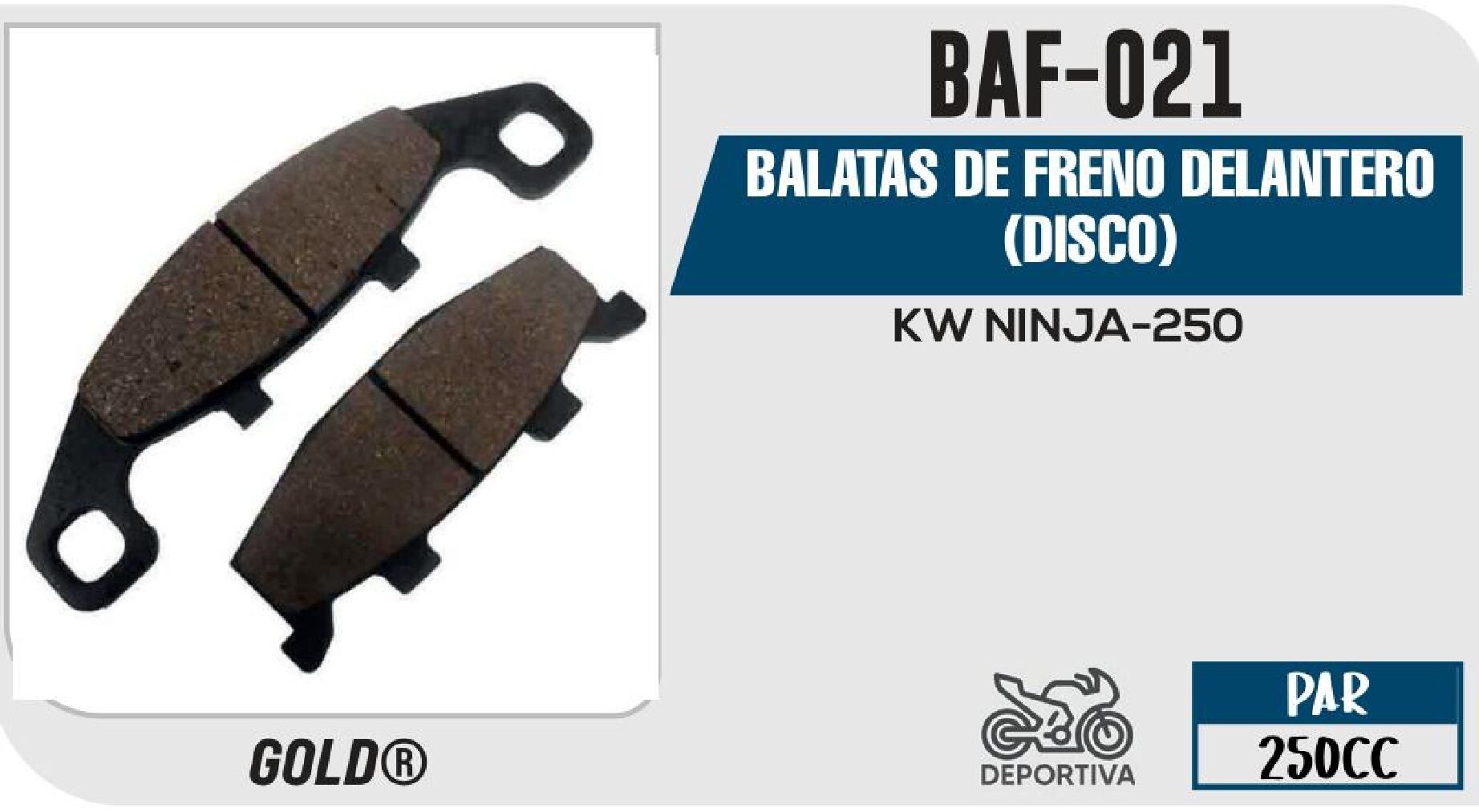 BALATAS DE FRENO DELANTERO (DISCO) / BAF-021