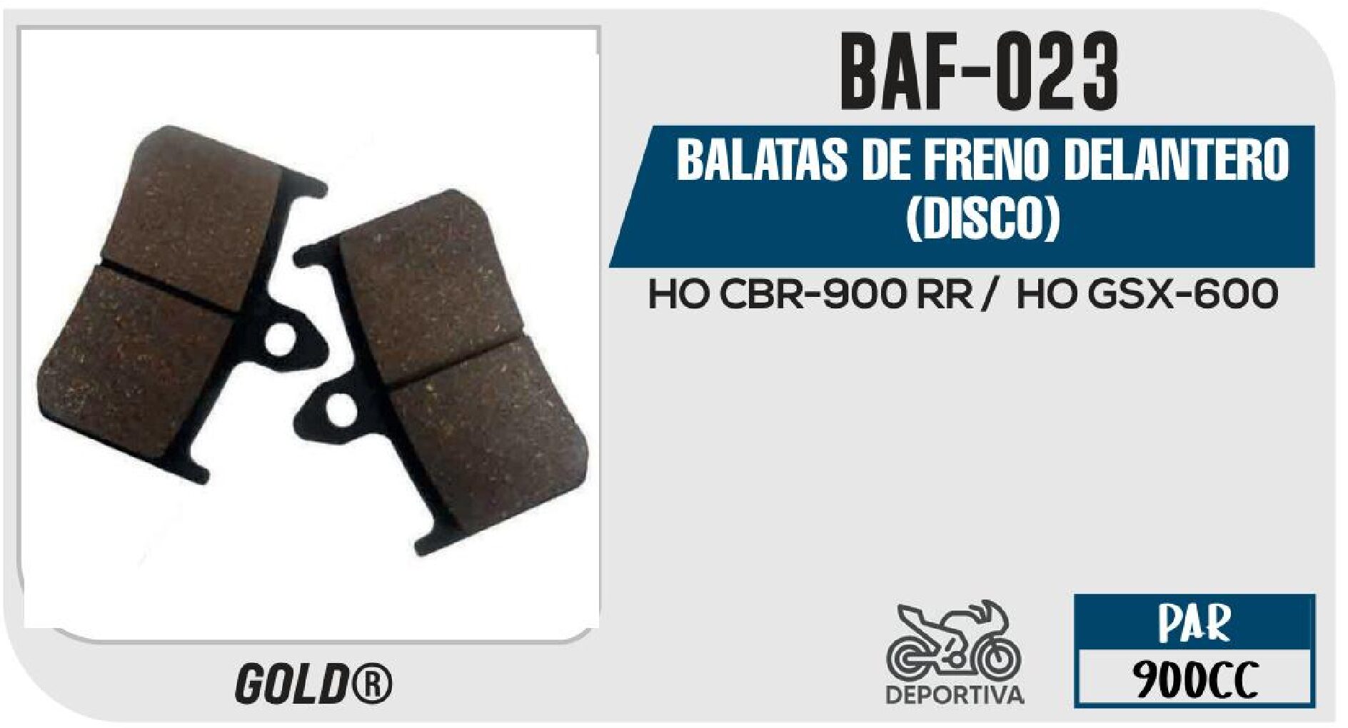 BALATAS DE FRENO DELANTERO (DISCO) / BAF-023