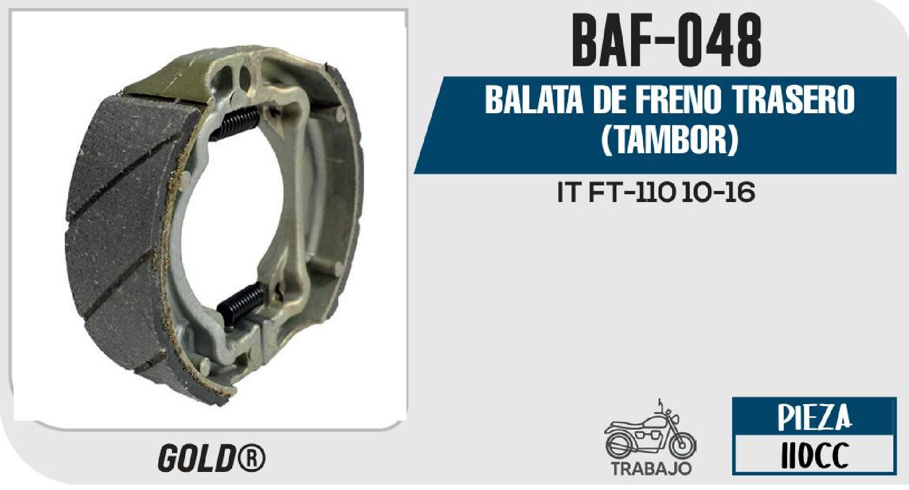 BALATA DE FRENO TRASERO (TAMBOR) / BAF-048