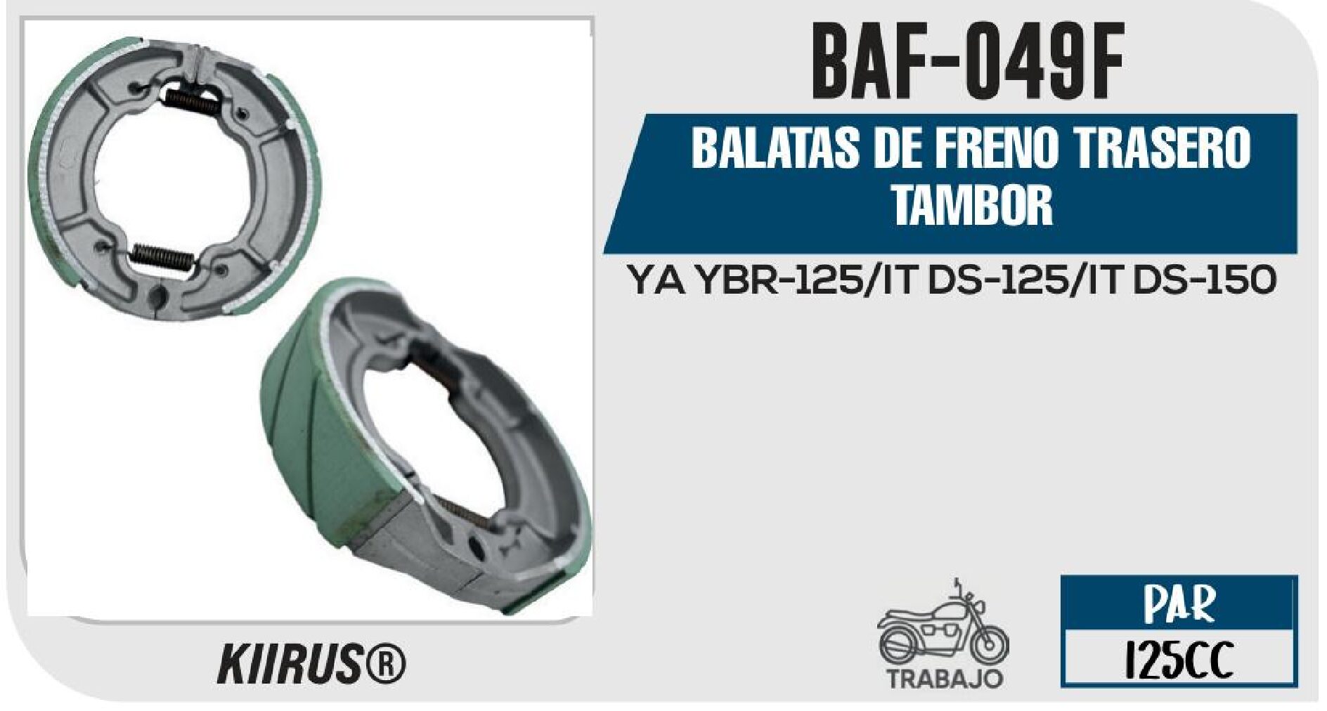 BALATAS DE FRENO TRASERO TAMBOR / BAF-049F