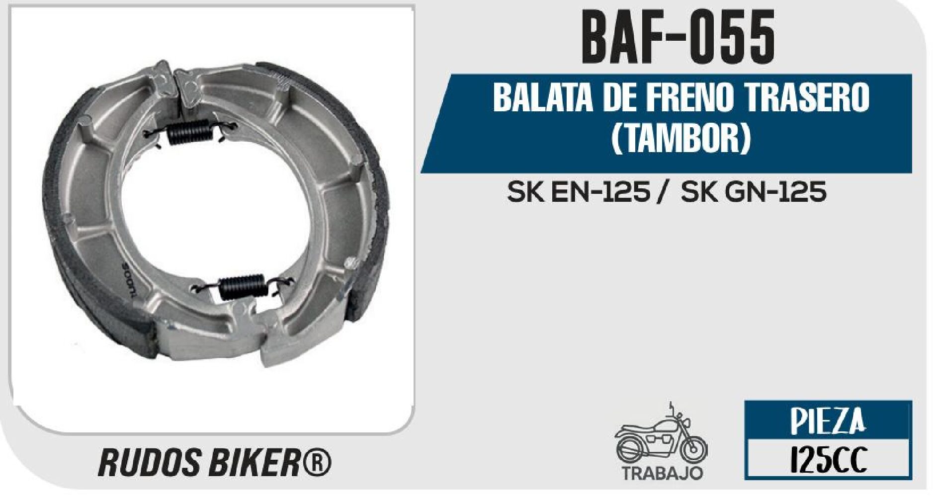 BALATA DE FRENO TRASERO (TAMBOR) / BAF-055