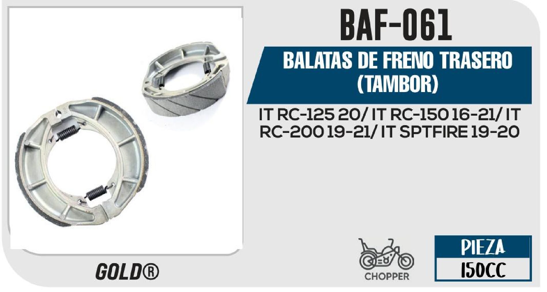 BALATAS DE FRENO TRASERO (TAMBOR) / BAF-061
