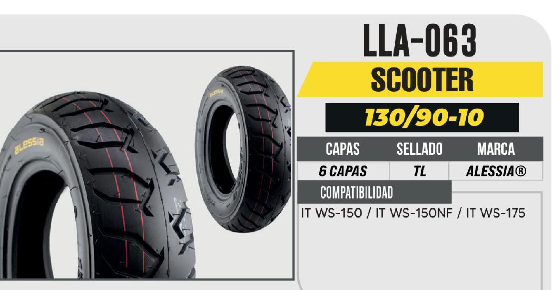 LLANTA 130/90-10 PREMIUM 6 CAPAS 804 CALLE NO USA CAMARA (TL) / LLA-063