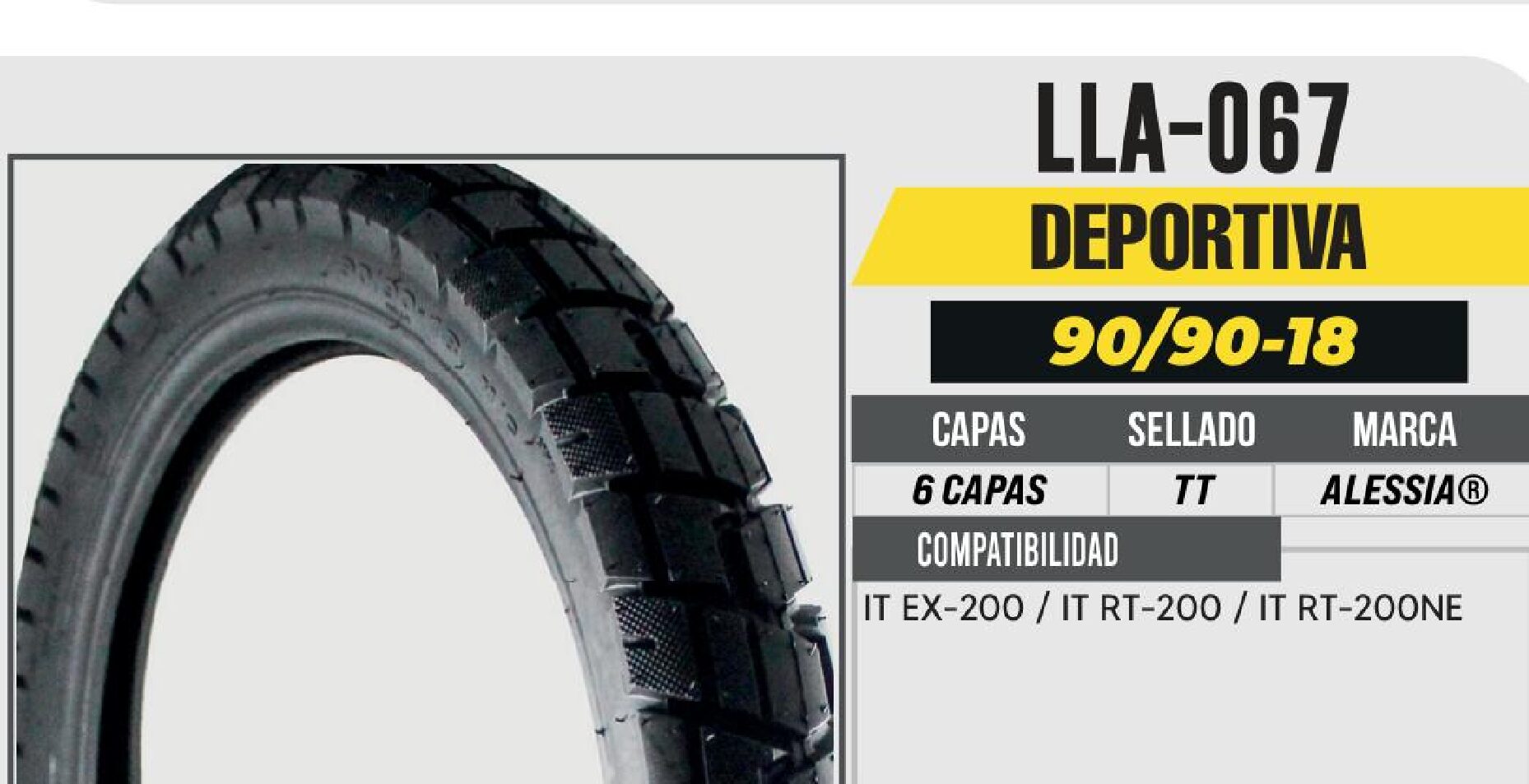 LLANTA 90/90-18 6 CAPAS PG083/21A USA CAMARA (TT) / LLA-067