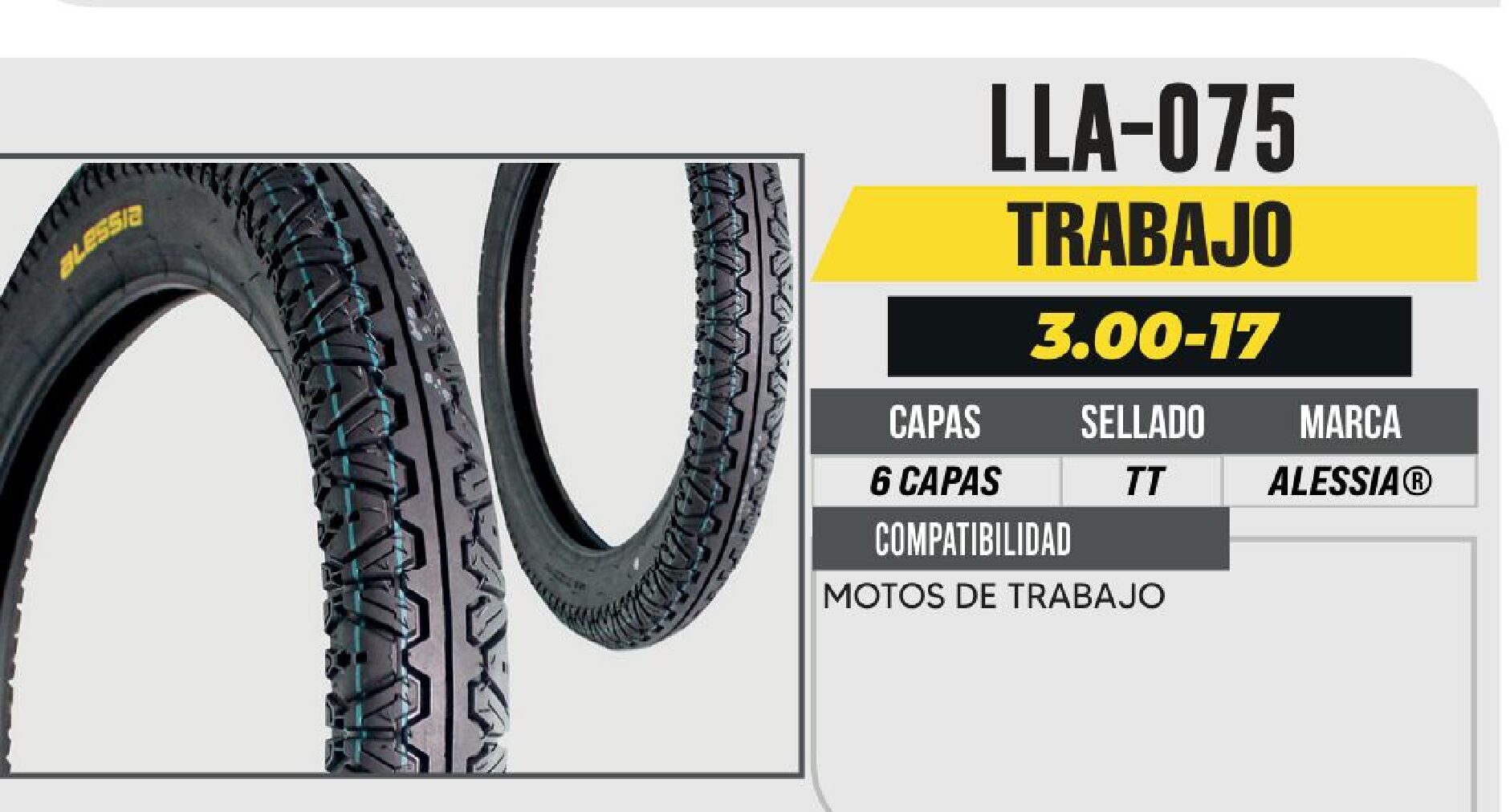 LLANTA 3.00-17 PREMIUM 6 CAPAS A322 CALLE USA CAMARA (TT) / LLA-075