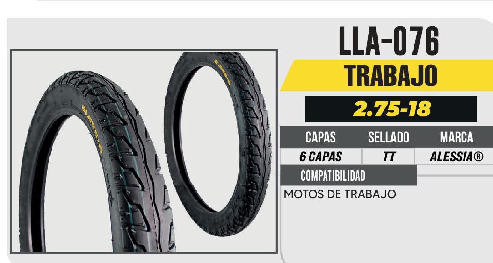 LLANTA 2.75-18 PREMIUM 6 CAPAS A339 CALLE USA CAMARA (TT) / LLA-076