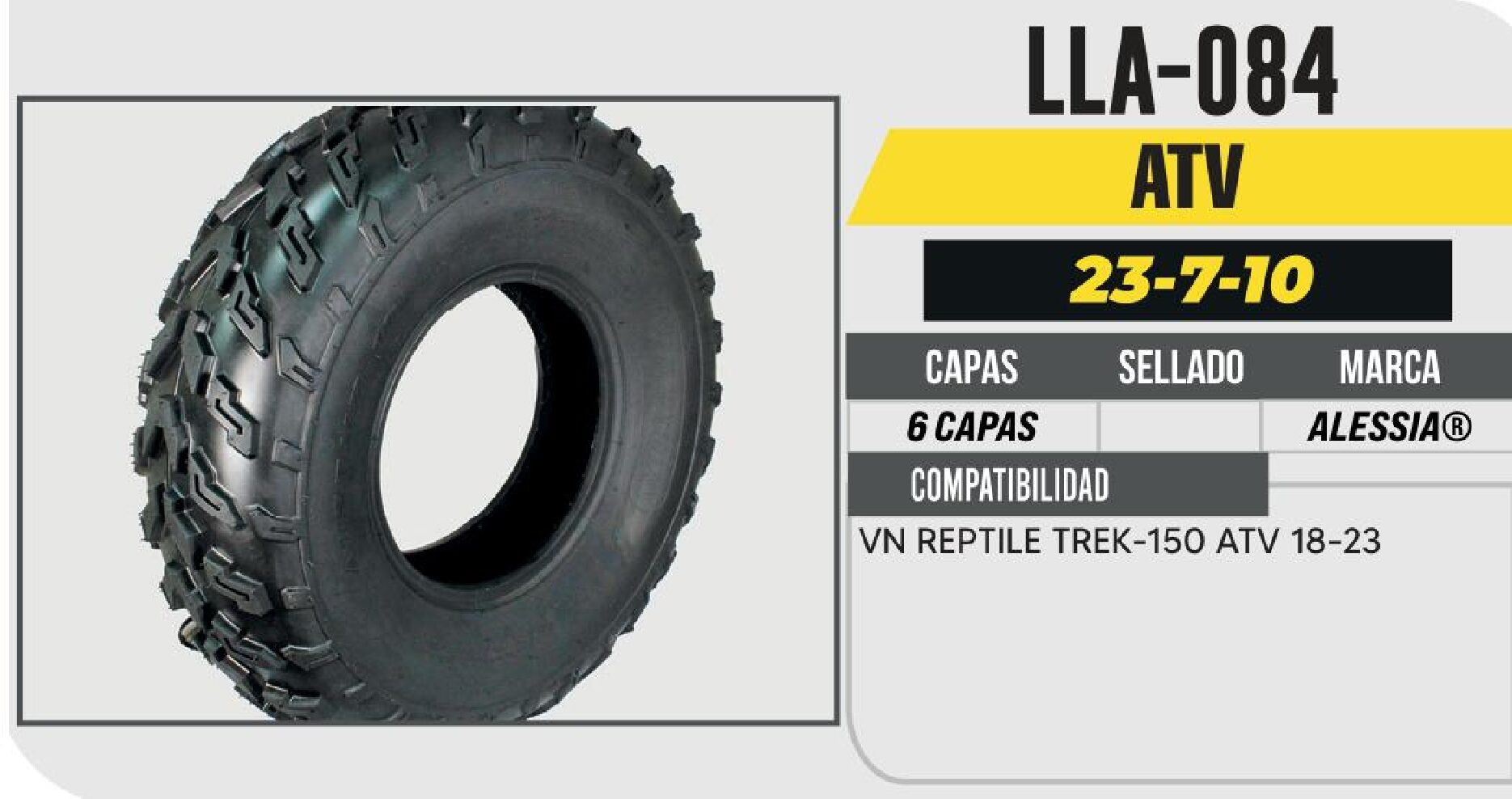 LLANTA 23-7-10 DELANTERA PARA CUATRIMOTO 6PR P3127 / LLA-084