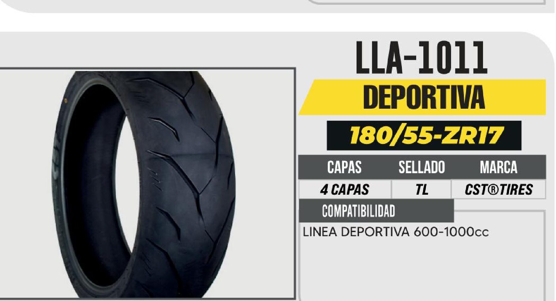 POWER - LLANTA 180/55-ZR17 CST 4 CAPAS CM-S1 CALLE NO USA CAMARA (TL) TRASERA / LLA-1011