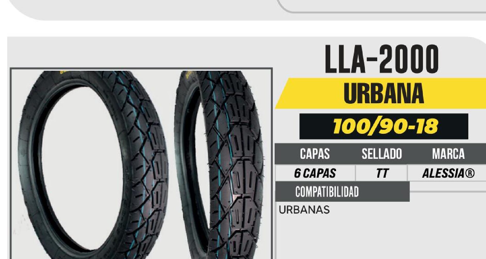 LLANTA 100/90-18 PREMIUM 6 CAPAS A224 CALLE USA CAMARA (TT) / LLA-2000