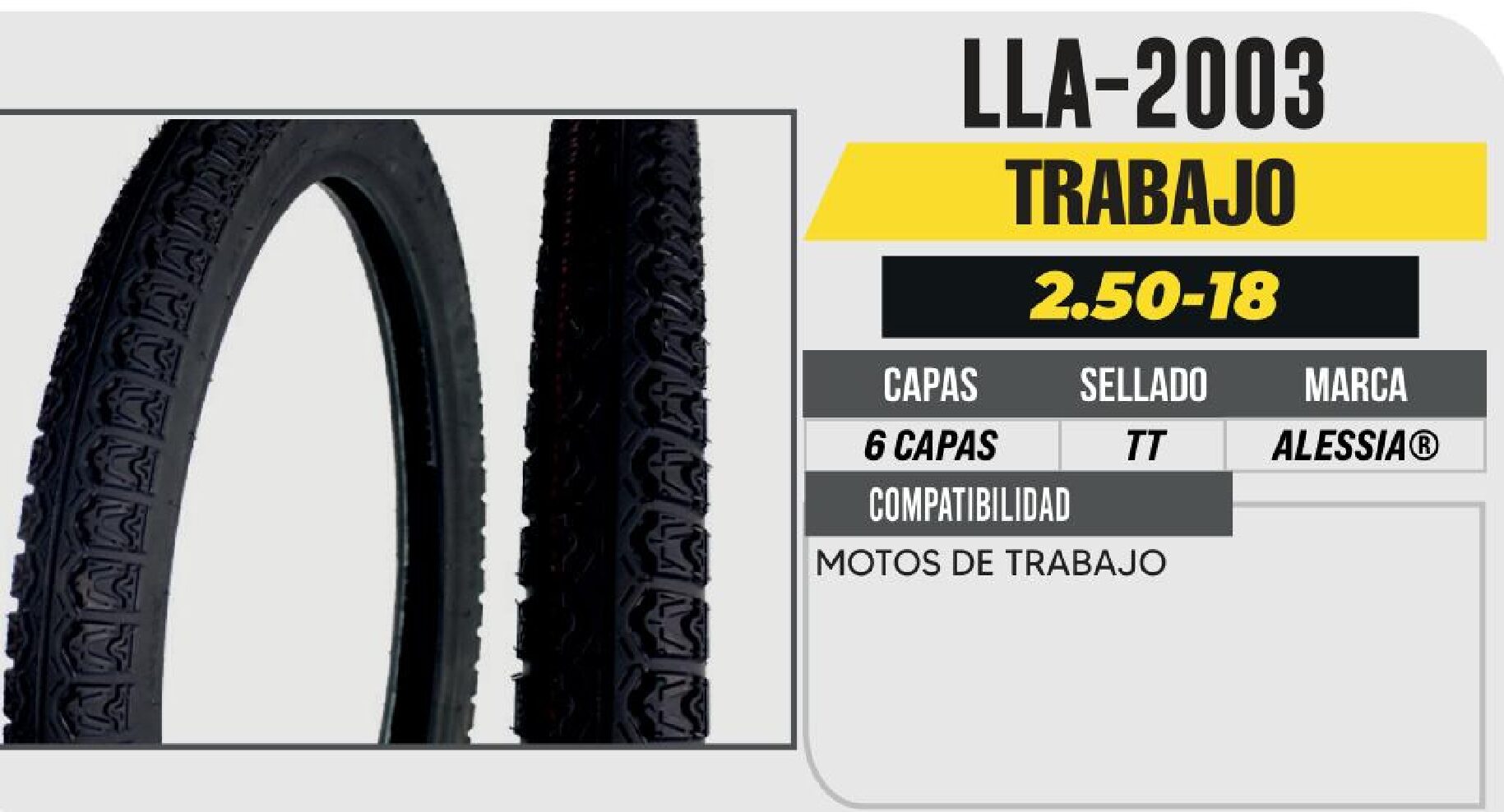 LLANTA 2.50-18 PREMIUM 6 CAPAS A321 CALLE USA CAMARA (TT) / LLA-2003