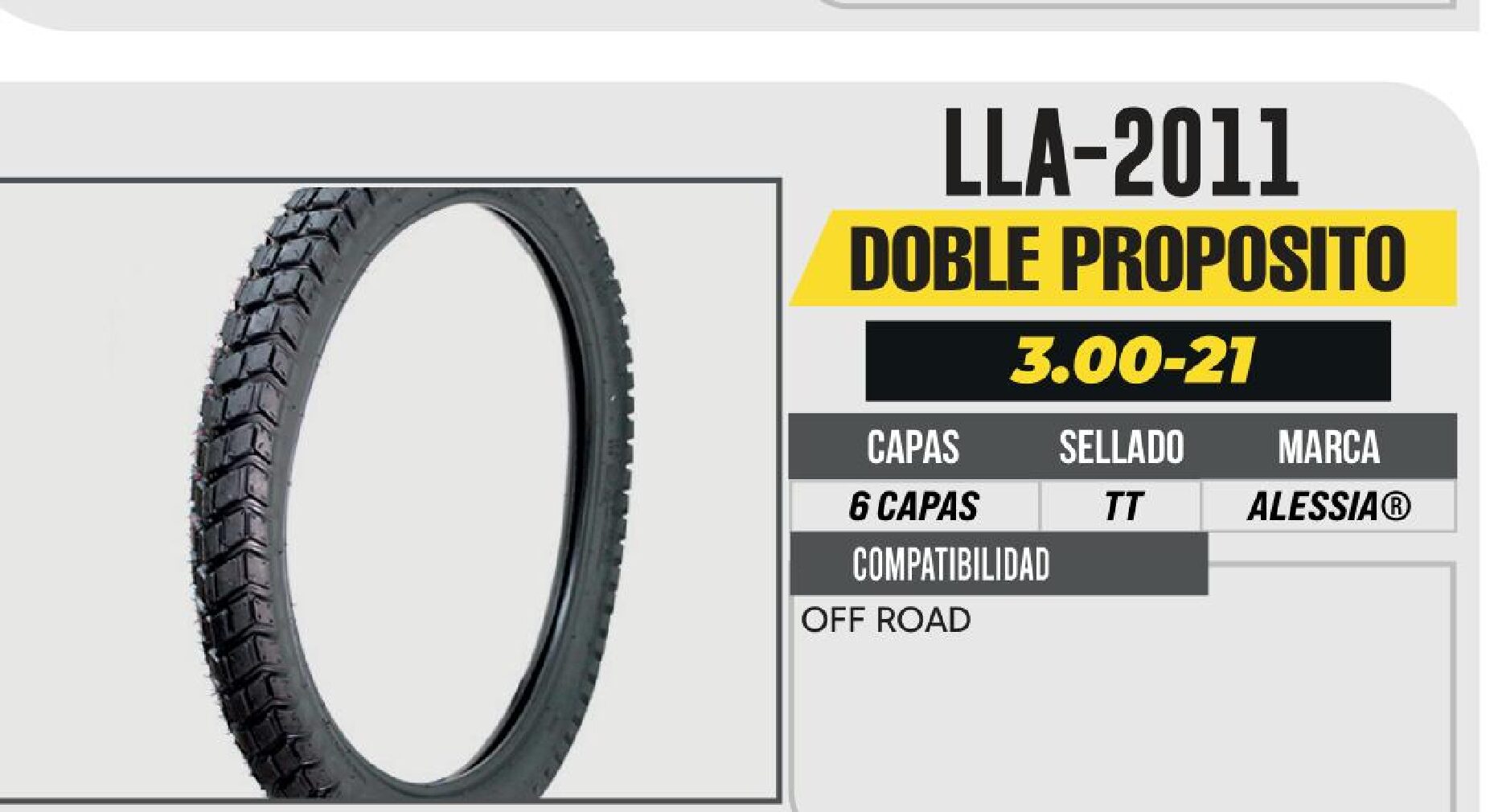 LLANTA 3.00-21 PREMIUM 6 CAPAS A411 DOBLE PROPOSITO USA CAMARA (TT) / LLA-2011