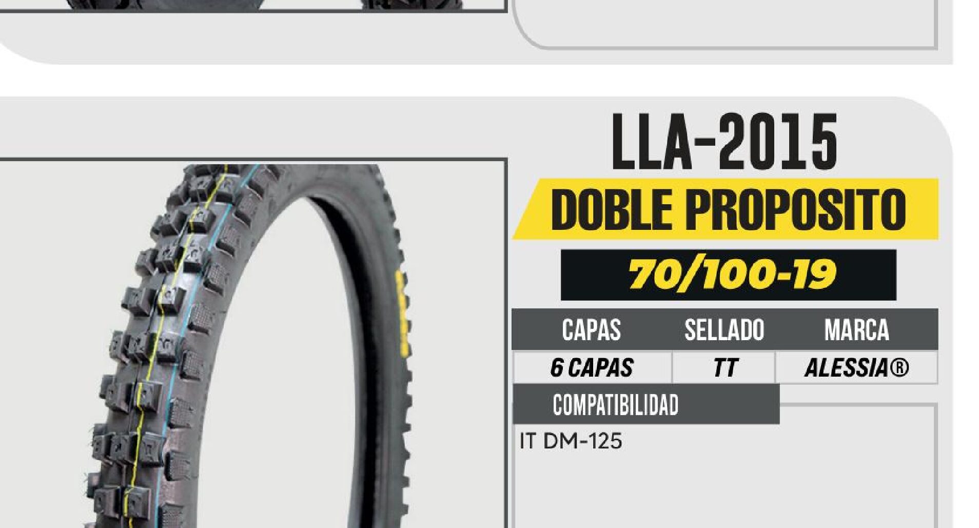 LLANTA 70/100-19 PREMIUM 6 CAPAS J867 DOBLE PROPOSITO USA CAMARA (TT / LLA-2015