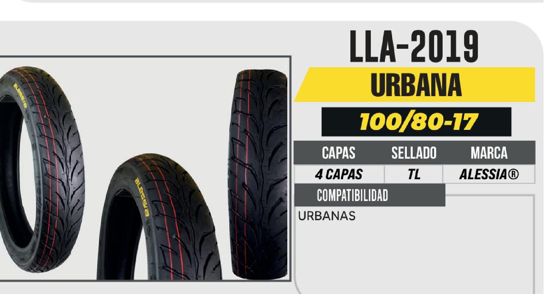 LLANTA 100/80-17 PREMIUM 4 CAPAS P99 CALLE NO USA CAMARA (TL) / LLA-2019