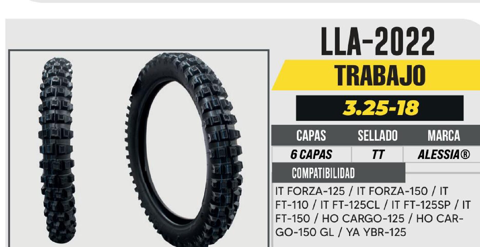 LLANTA 3.25-18 PREMIUM 6 CAPAS P242 DOBLE PROPOSITO USA CAMARA (TT) / LLA-2022