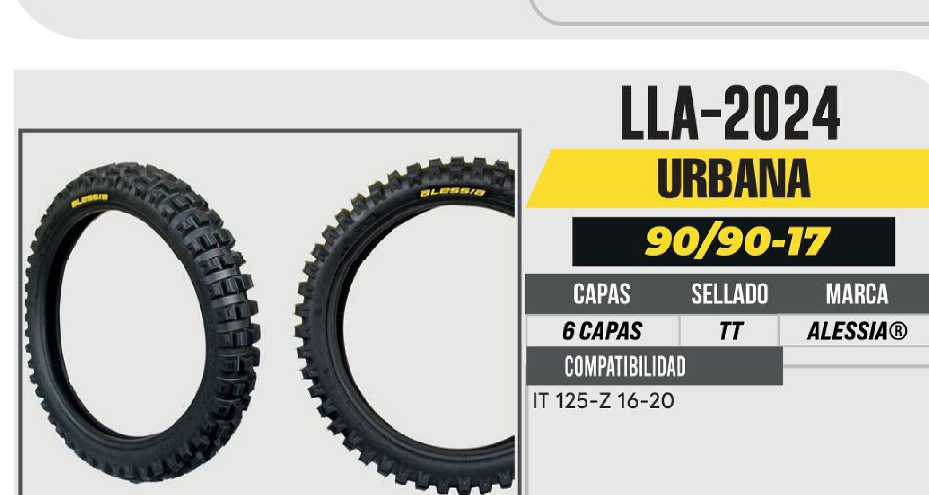 LLANTA 90/90-17 PREMIUM 6 CAPAS P242 DOBLE PROPOSITO USA CAMARA (TT) / LLA-2024