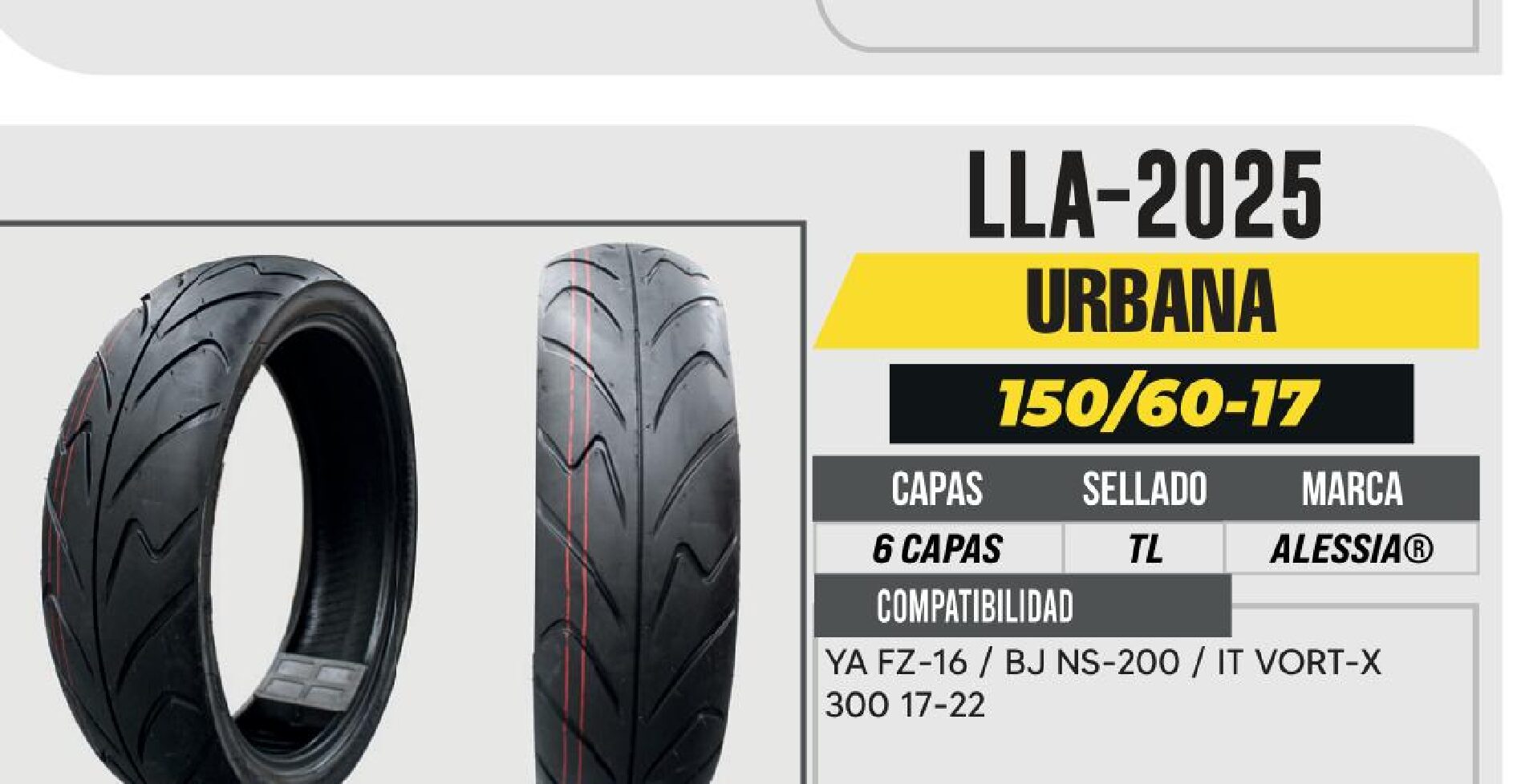 LLANTA 150/60-17 PREMIUM 6 CAPAS P812 CALLE NO USA CAMARA (TL) / LLA-2025