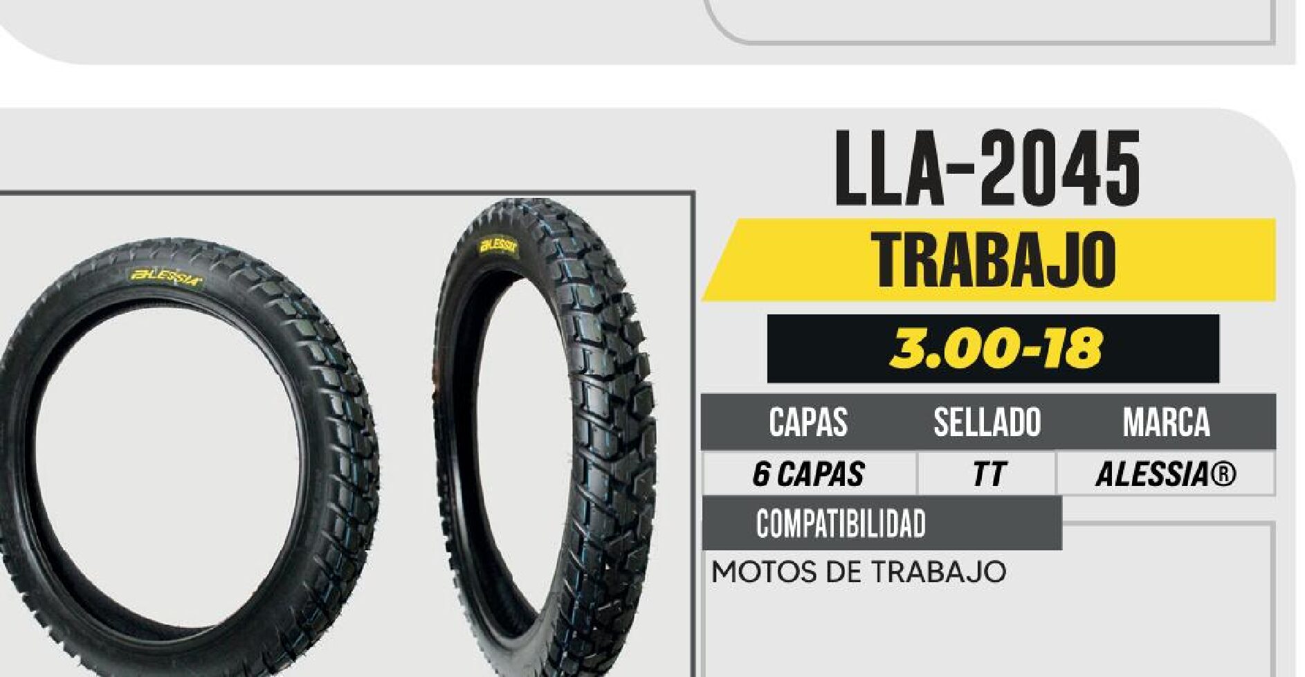 LLANTA 3.00-18 TRASERA PREMIUM 6 CAPAS P438 TRABAJO USA CAMARA (TT) / LLA-2045