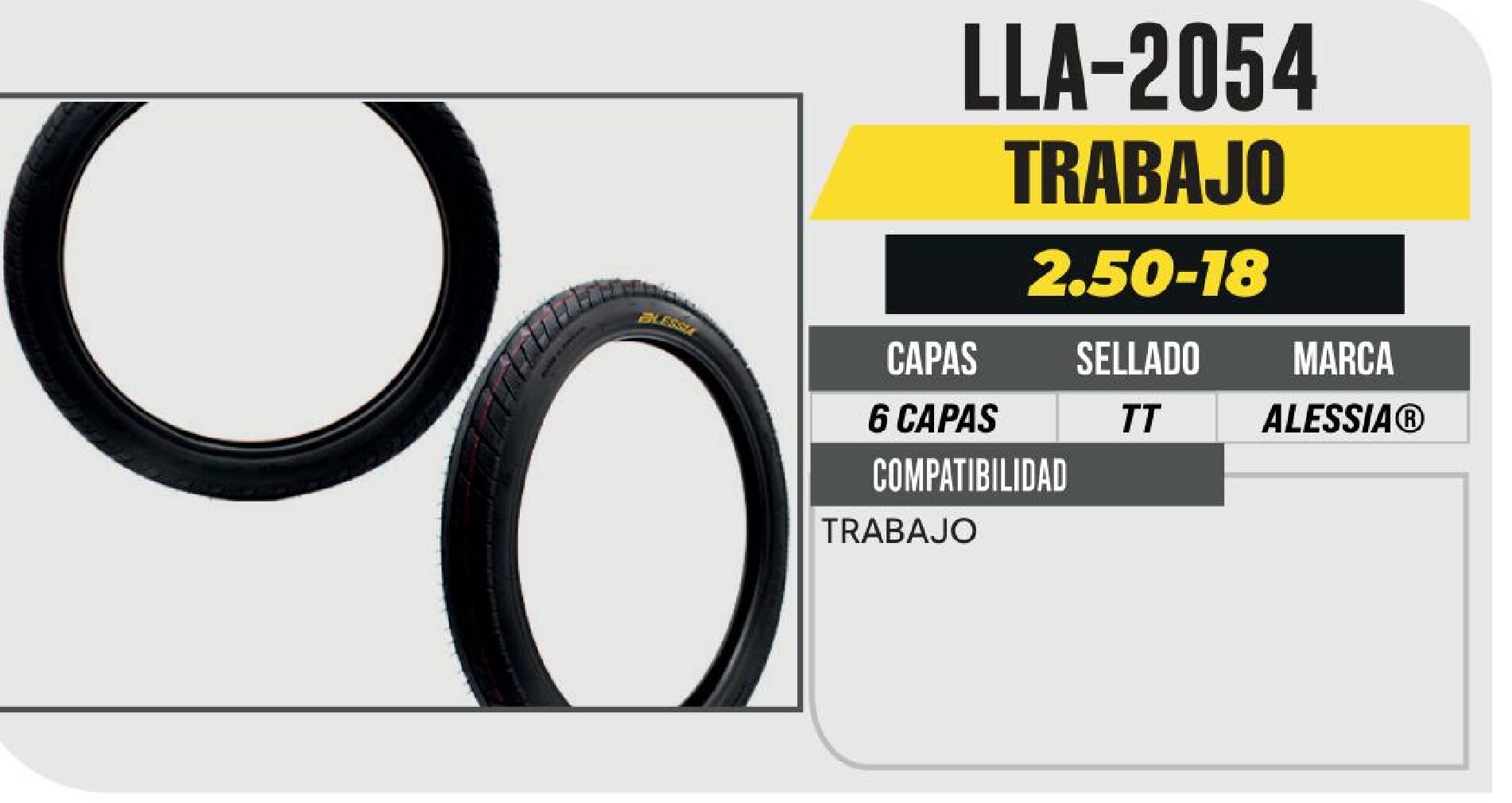 LLANTA 250-18 6 CAPAS P253 TRABAJO USA CAMARA (TT) / LLA-2054